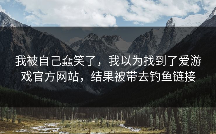 我被自己蠢笑了，我以为找到了爱游戏官方网站，结果被带去钓鱼链接